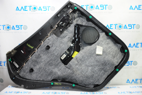 Door trim card rear right Hyundai Santa FE Sport 13-16 black with black insert plastic, armrest leather, scratch, bump