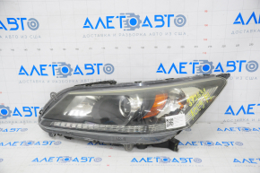 Headlight front left Honda Accord 13-15 halogen for polishing, broken mount