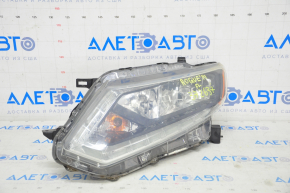 Headlight front left Nissan Rogue 14-16 bare, halogen, for polishing
