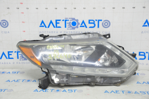 Headlight front right Nissan Rogue 14-16 bare, halogen, for polishing