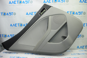 Door trim card rear left Kia Optima 11-16 gray with gray insert cloth, armrest leather, scratches, tears, for dry cleaning