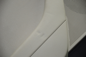 Door trim card rear left Hyundai Sonata 15-17 black with beige insert plastic, armrest leather, gray molding structure, scratches, bumps