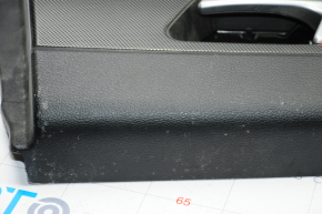 Door trim card rear left Hyundai Sonata 15-17 black with black insert leather, armrest leather, black molding structure, tears, scratches