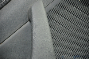Door trim card rear left Hyundai Sonata 15-17 black with black insert leather, armrest leather, black molding structure, tears, scratches