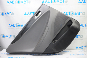Door trim card rear left Hyundai Sonata 11-12 black with gray insert leather, armrest leather, black molding structure, scratches, bumps