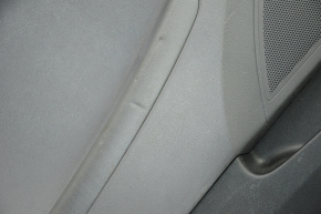 Door trim card rear left Hyundai Sonata 11-12 black with gray insert leather, armrest leather, black molding structure, scratches, bumps