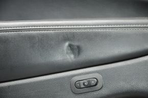Door trim card front left Jeep Grand Cherokee WK2 14-17 black with black insert leather, leather armrest, white stitching, molding with chrome, under matt black wood, seat memory, backlight, butt, c