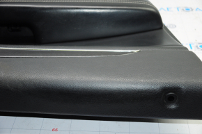 Door trim card front left Jeep Grand Cherokee WK2 14-17 black with black insert leather, leather armrest, white stitching, molding with chrome, under matt black wood, seat memory, backlight, butt, c