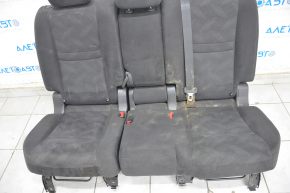 Rear row of seats 2nd row Nissan Rogue 14-16 cloth black, under chemical, burnt