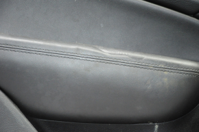 Door trim card front left Chrysler 200 15-17 black with black insert leather, armrest leather, molding under wood black gloss, dent, for dry cleaning, scratches