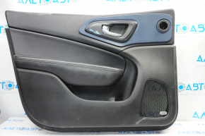 Door trim card front left Chrysler 200 15-17 black with black insert leather, armrest leather, molding under the tree blue structure, Alpine, for dry cleaning