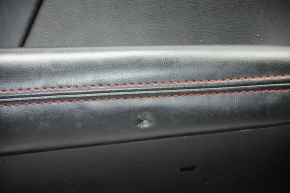 Door trim card front left Dodge Journey 11-18 black with black insert leather, armrest leather, red stitching, butt