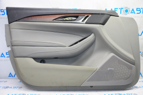 Door trim card front left Cadillac CTS 14- gray with gray insert leather, armrest leather, molding under the tree brown structure, memory seats, BOSE, tears