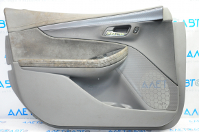 Door trim card front left Chevrolet Impala 14-20 gray with gray insert leather, armrest leather, molding black structural waves, for dry cleaning