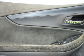 Door trim card front left Chevrolet Impala 14-20 gray with gray insert leather, armrest leather, molding black structural waves, for dry cleaning