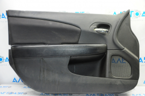 Door trim card front left Chrysler 200 11-14 black with black insert cloth, armrest leather, tear, bumps, for dry cleaning