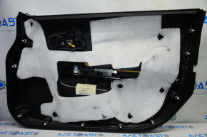 Door trim card front left Chrysler 200 11-14 black with black insert cloth, armrest leather, tear, bumps, for dry cleaning