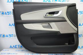 Door trim card front left Chevrolet Equinox 10-11 black with gray insert leather, armrest leather, red stitching, scratch
