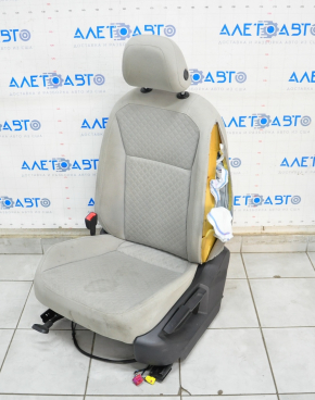 Driver's seat VW Tiguan 18-21 without airbag, mechanic, cloth gray, shot, under chemical