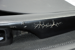 Door trim card front left Dodge Dart 13-14 black with insert black mesh cloth, armrest leather, cracked leather, scratches
