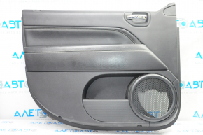 Door trim card front left Jeep Compass 11-16 black with black insert leather, armrest leather, white stitching, tears
