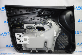 Door trim card front right Dodge Dart 13-15 black with light gray insert cloth, armrest leather, dry cleanable, tear
