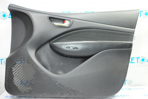 Door trim card front right Dodge Dart 13-15 black with insert black mesh cloth, armrest leather, scratches, bumps
