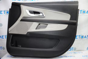Door trim card front right Chevrolet Equinox 10-11 black with gray insert leather, armrest leather, red stitching, scratch