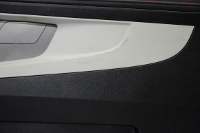 Door trim card front right Chevrolet Equinox 10-11 black with gray insert leather, armrest leather, red stitching, scratch