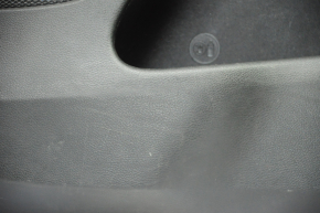 Door trim card front right Jeep Grand Cherokee WK2 14-17 black with black insert leather, armrest leather, white stitching, molding with chrome, under matt black wood, backlight, scratches