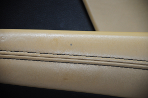 Door trim card front right Dodge Journey 11-18 black with dark beige insert leather, armrest leather, black stitching, burnt