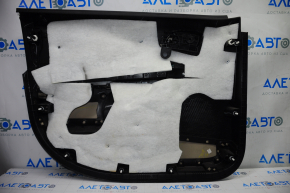 Door trim card front right Dodge Journey 11-18 black with light beige insert leather, armrest leather, beige stitching