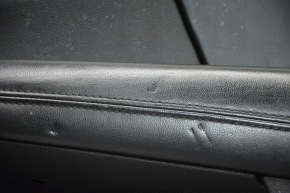 Door trim card front right Dodge Journey 11-18 black with black insert leather, armrest leather, black stitching, scratches, bumps