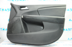 Door trim card front right Dodge Journey 11-18 black with black insert leather, armrest leather, black stitching