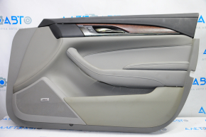 Door trim card front right Cadillac CTS 14- gray with gray insert leather, armrest leather, molding under the tree brown structure, BOSE