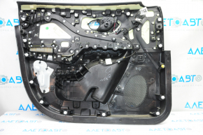 Door trim card front right Jeep Cherokee KL 14-18 black with black insert cloth, armrest leather, scratches