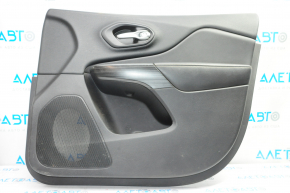 Door trim card front right Jeep Cherokee KL 14-18 black with black insert leather, armrest leather, scratches