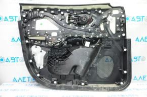 Door trim card front right Jeep Cherokee KL 14-18 black with black insert cloth, armrest leather, scratch