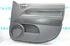 Door trim card front right Jeep Compass 11-16 black with black insert leather, armrest leather, white stitching, worn overlay