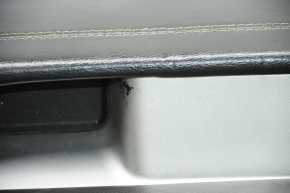 Door trim card front right Jeep Compass 11-16 black with black insert leather, armrest leather, white stitching, worn overlay