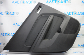 Door trim card rear left GMC Terrain 10-17 black with black insert leather, armrest rubber, scratches, scuffed