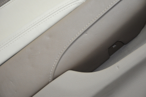 Door trim card rear left Cadillac CTS 14- brown with beige insert leather, armrest leather, upper insert suede, molding under wood gloss, backlight, pokes, tears