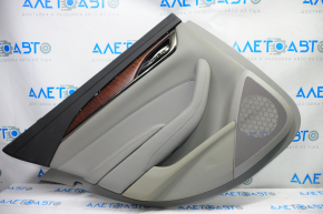 Door trim card rear left Cadillac CTS 14- gray with gray insert leather, armrest leather, molding under the tree brown structure, butt