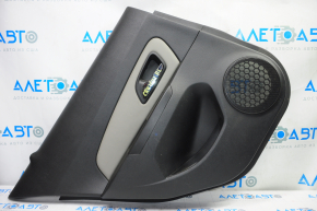 Door trim card rear left Chevrolet Cruze 11-16 black with gray insert leather, armrest plastic, scratches