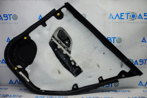 Door trim card rear left Chevrolet Cruze 11-16 black with gray insert leather, armrest plastic, scratches