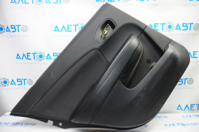 Door trim card rear left Chrysler 200 11-14 black with black insert cloth, armrest leather, scratches