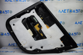 Door trim card rear left Chrysler 200 11-14 black with black insert cloth, armrest leather, scratches