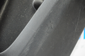 Door trim card rear left Chrysler 200 11-14 black with black insert cloth, armrest leather, scratches