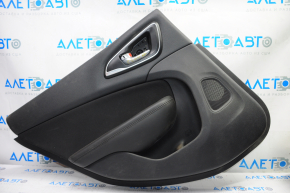 Door trim card rear left Chrysler 200 15-17 black with black insert cloth, armrest leather