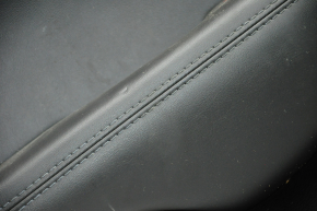 Door trim card rear left Chrysler 200 15-17 black with black insert leather, armrest leather, blue stitching, molding handle black, butt